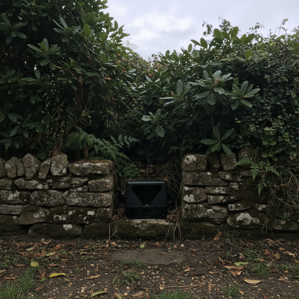 Köderstation im Garten installiert